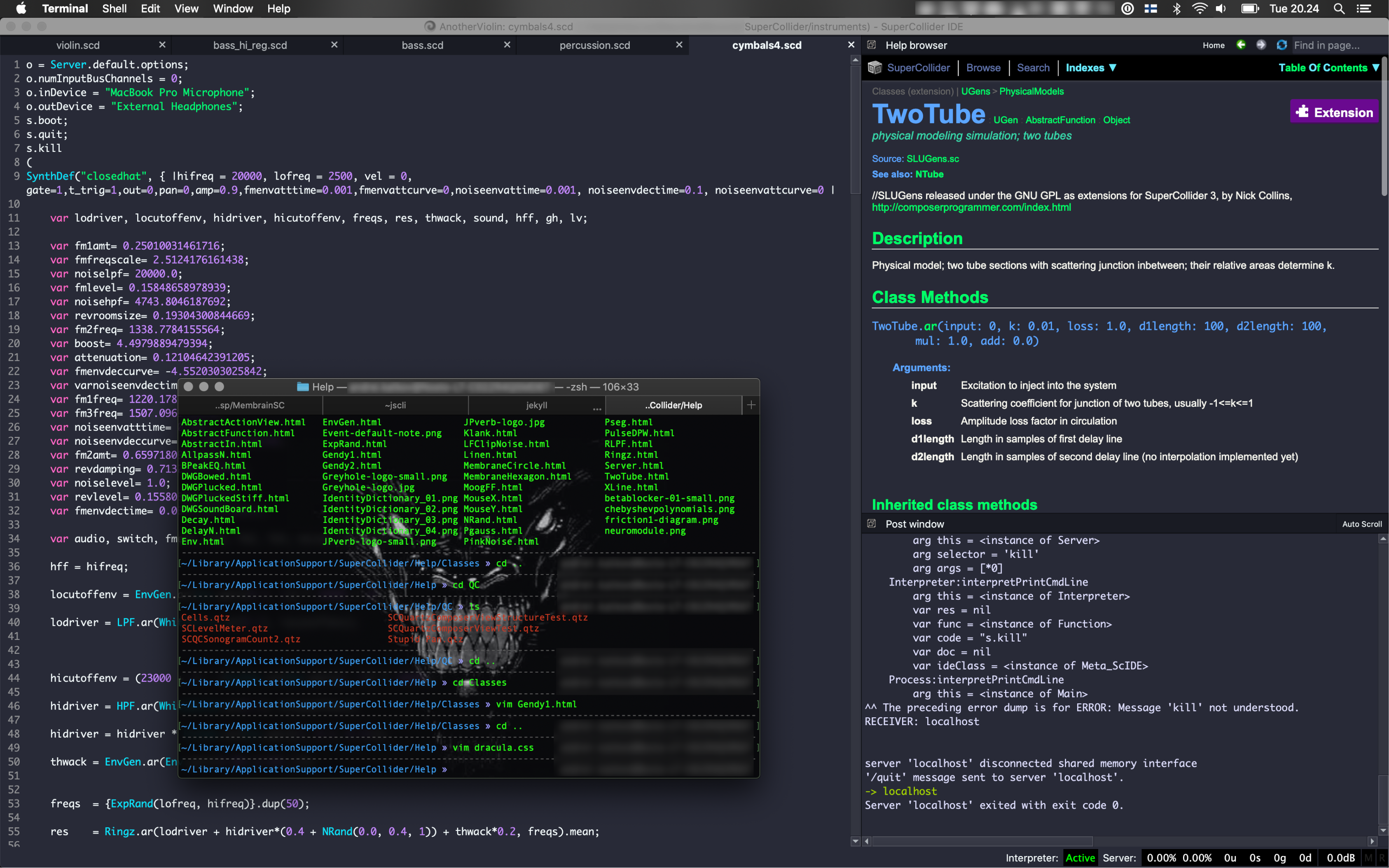 Screenshot SuperCollider